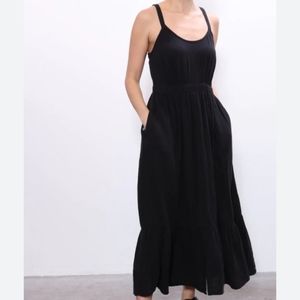 Xirena Oaklyn Maxi Cotton Gauze Dress In Black S